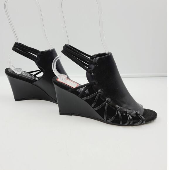 New York Transit Black Vegan Leather Wedge Sandal, Size 7 M  **NEW** - Picture 5 of 8